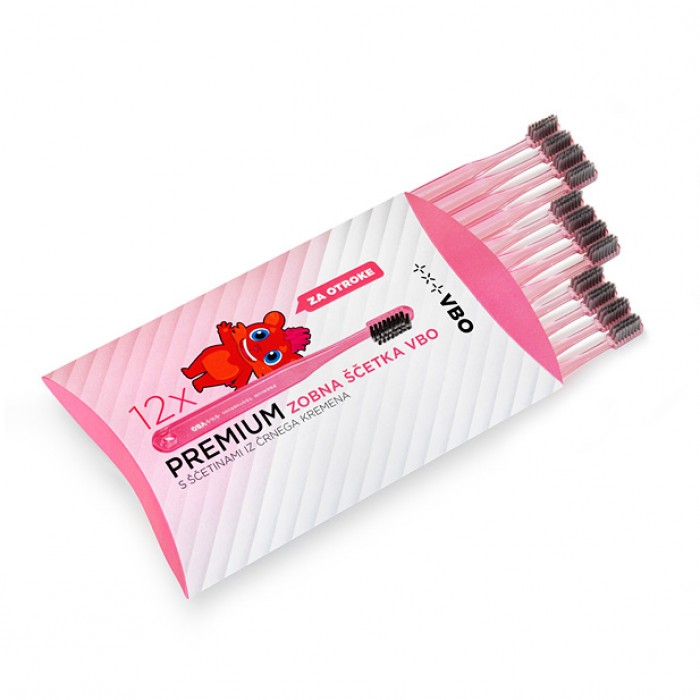 VBO Premium toothbrush for kids, 12 - Pack, pink